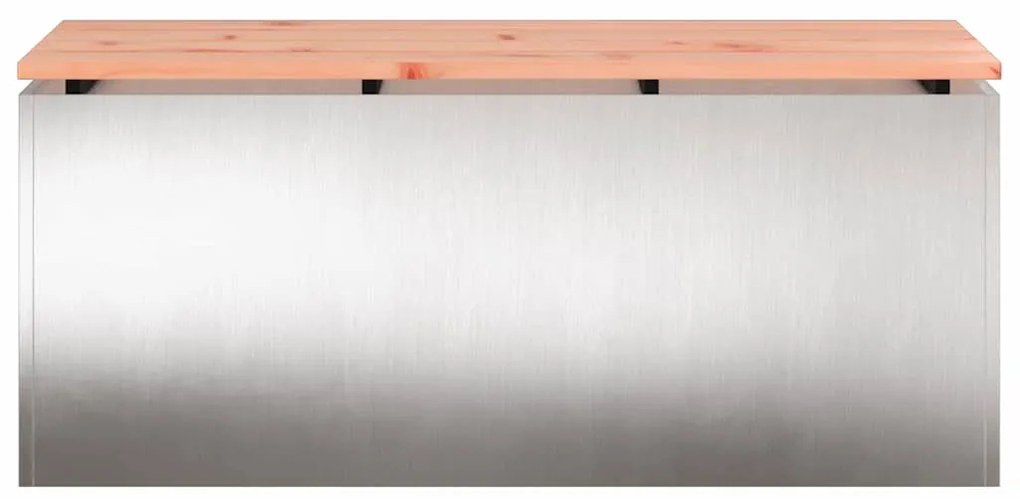 vidaXL Παγκάκι κήπου Ασημί 100 x 40 x 43 εκ Ανοξείδωτο ατσάλι