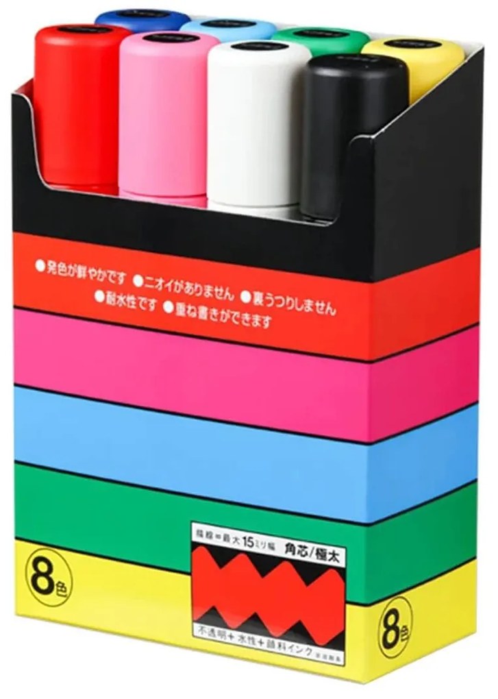 Μαρκαδόροι Σχεδίου Uni Posca PC-17K με πάχος μύτης 15.0mm  - 8 τεμάχια