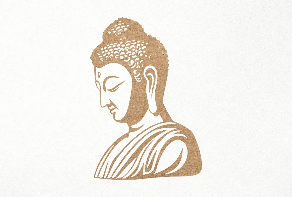 Σετ των 3 Intra απο ξύλο plywood 3mm-4mm πάχος κοπής με χαρακτικό άγαλμα του Βούδα Δίασταση 7x7 cm INTRAFABR-96246175