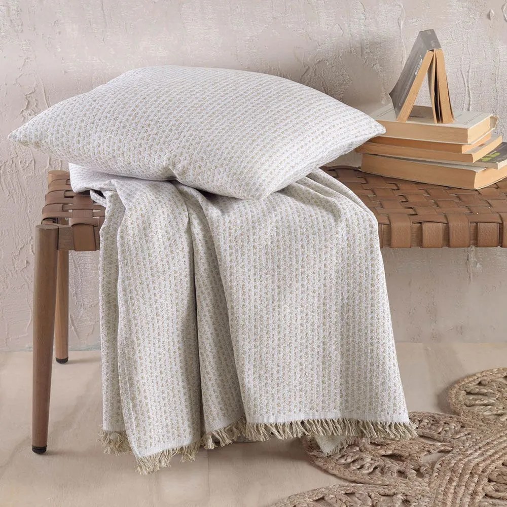 Ριχτάρι Colin Beige Ρυθμός Τετραθέσιο 180x330cm Βαμβάκι-Πολυέστερ