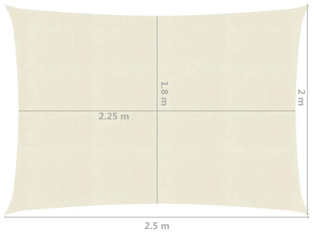 Πανί Σκίασης Κρεμ 2 x 2,5 μ. από HDPE 160 γρ./μ² - Κρεμ