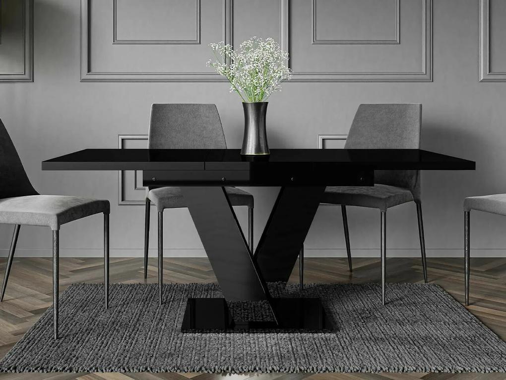 Τραπέζι Goodyear 104, Γυαλιστερό μαύρο, 76x80x120cm, 51 kg, Επιμήκυνση, Πλαστικοποιημένη μοριοσανίδα | Epipla1.gr
