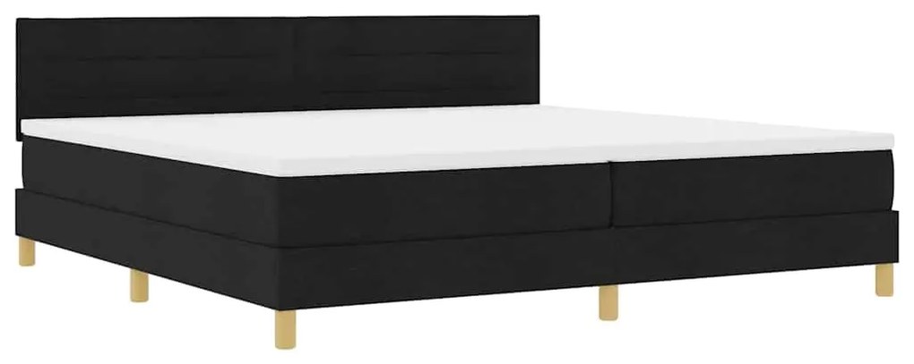 vidaXL Κρεβάτι box spring με στρώμα Μαύρο 200 x 200 cm ύφασμα