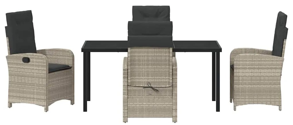 vidaXL Σέτ φαγητού για κήπο 5 pcs Ανοιχτό γκρι συνθετικό ρατάν