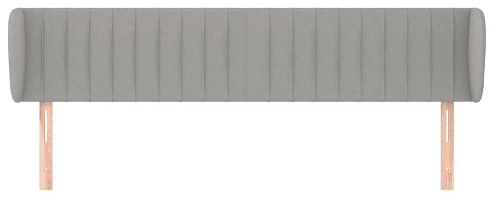 Κεφαλάρι με Πτερύγια Ανοιχτό Γκρι 163x23x78/88 εκ. Υφασμάτινο 3117388
