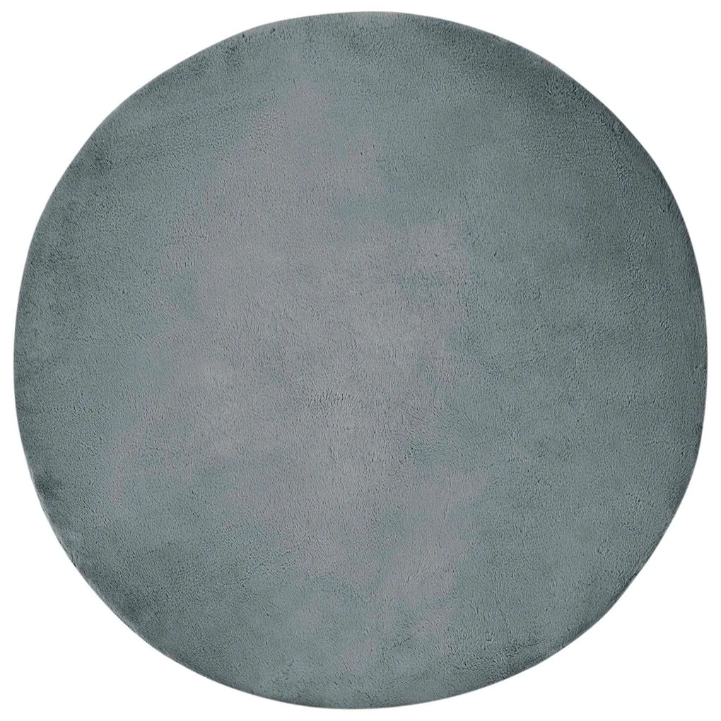 vidaXL Χαλιά Ψεύτικου Κουνελιού Olite Ανθρακί Ø 100 εκ. Πολυεστέρας