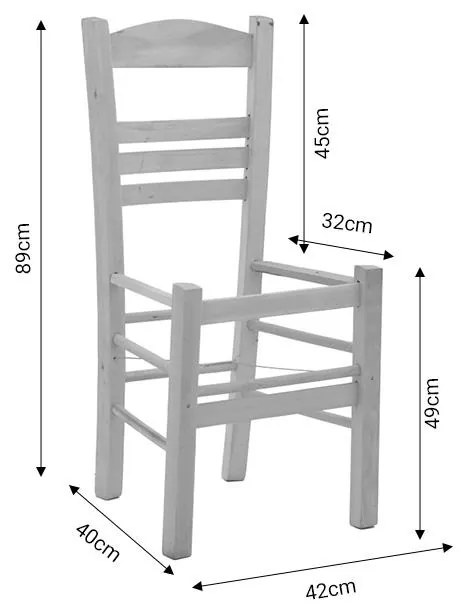 Καρέκλα καφενείου επιλοχία Ronson άβαφο ξύλο 42x40x89εκ