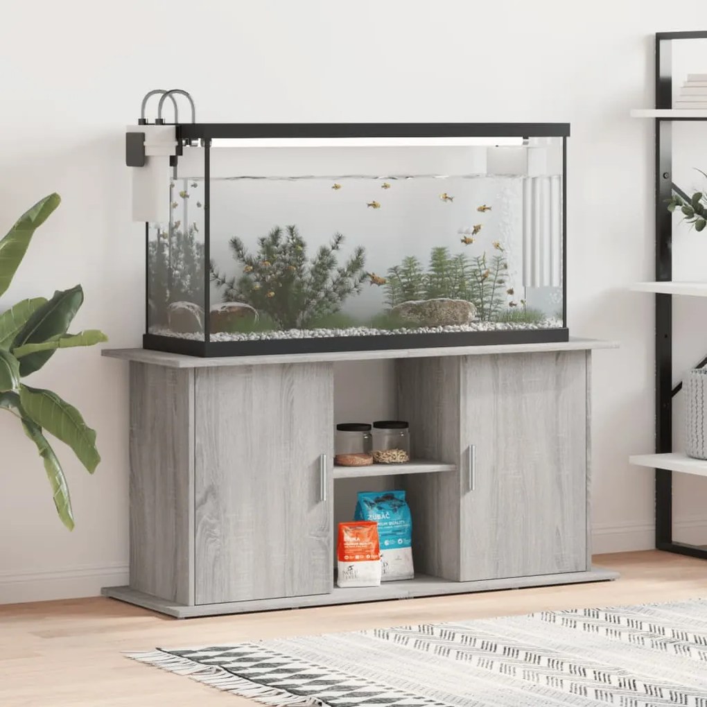 vidaXL Βάση Ενυδρείου Γκρι Sonoma 121x41x58 εκ. από Επεξεργασμένο Ξύλο