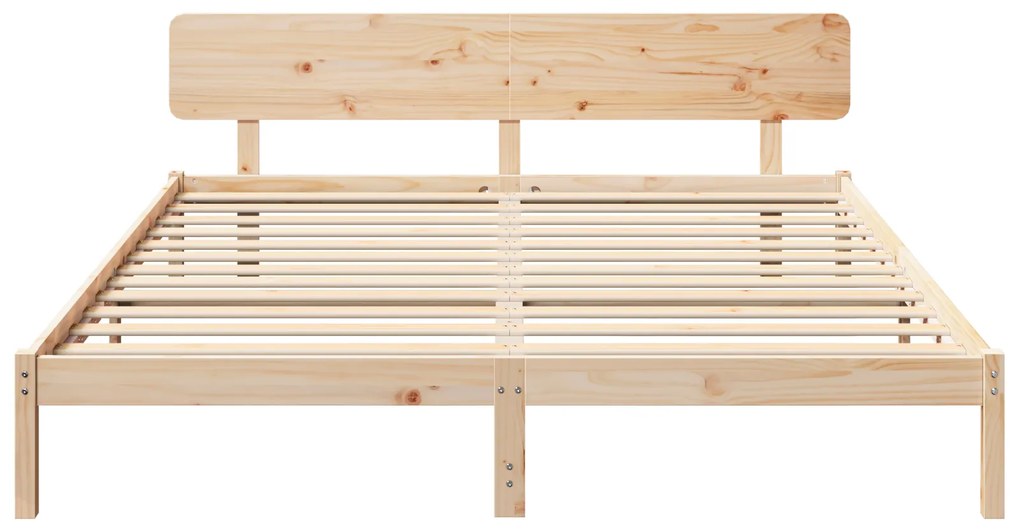 vidaXL Κρεβάτι με Κεφαλάρι 180x200 εκ Μασίφ Ξύλο Πεύκου