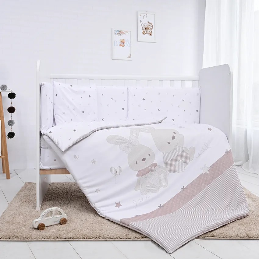 Σετ Προίκας Μωρού κούνιας Smile  6τεμ. 60x120cm "Honey Bunny" Beige  20801156501 Lorelli