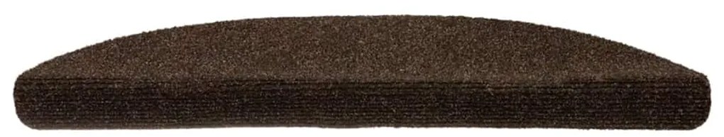 vidaXL Πατάκια Σκαλιών Αυτοκόλλητα 15 τεμ. Καφέ Ημίκυκλα 56x17x3 εκ.