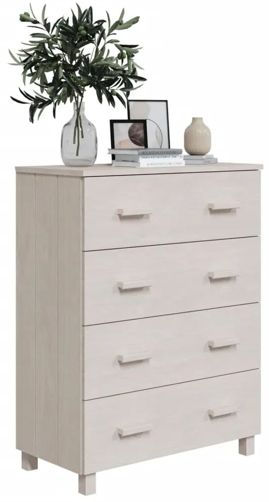 vidaXL Συρταριέρα HAMAR Λευκή 79 x 40 x 103,5εκ. από Μασίφ Ξύλο Πεύκου
