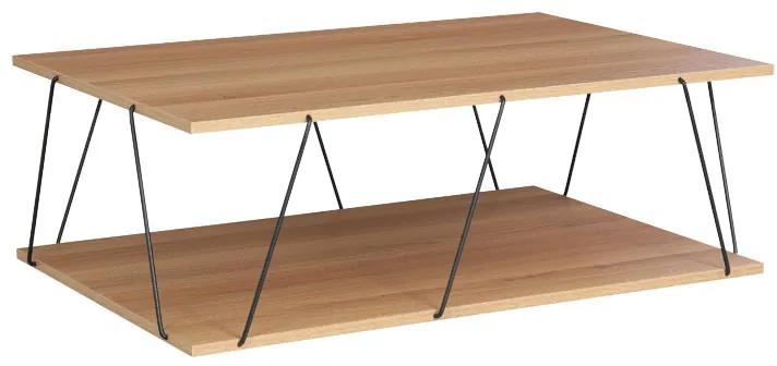 Τραπέζι σαλονιού Tars pakoworld sonoma-μαύρο 90x60x30,5εκ Model: 225-000038