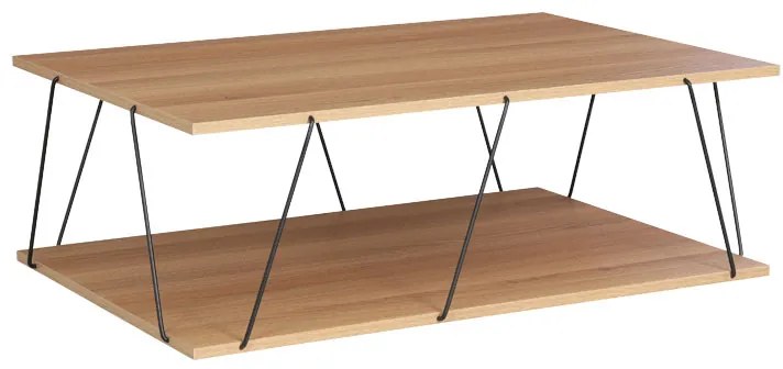 Τραπέζι σαλονιού Tars sonoma-μαύρο 90x60x30,5εκ Model: 225-000038