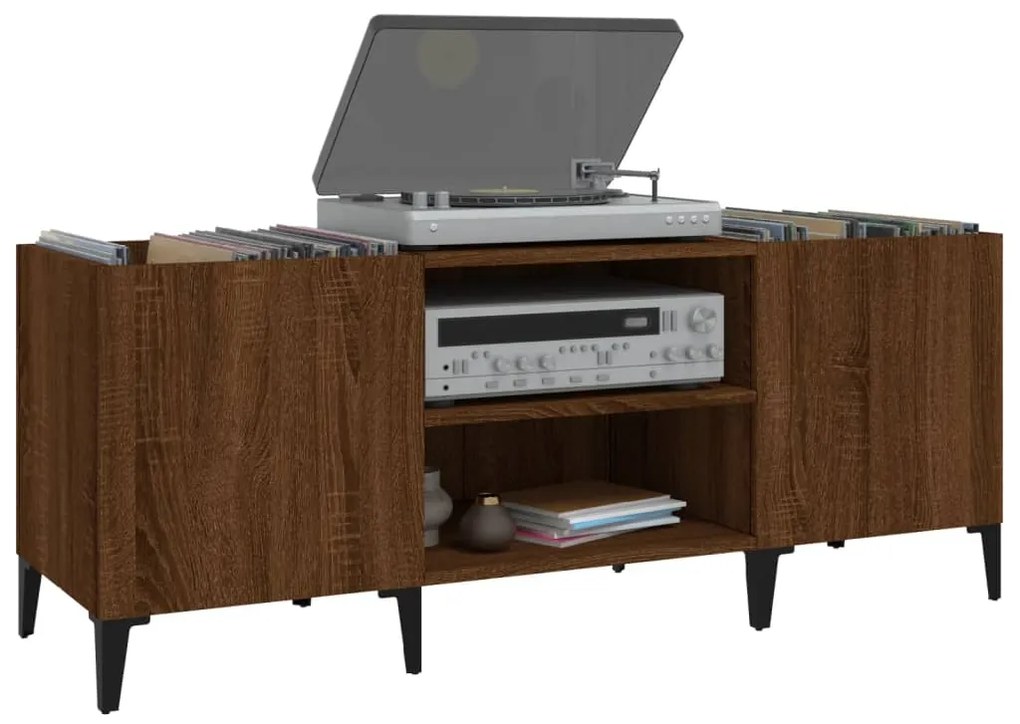 vidaXL Δισκοθήκη Καφέ Δρυς 121 x 38 x 48 εκ. από Επεξεργασμένο Ξύλο