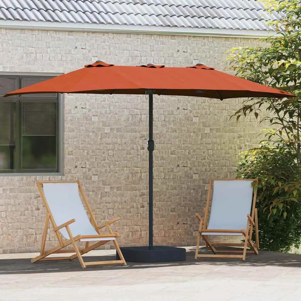 vidaXL Ομπρέλα Κήπου Τερακότα 385 x 209 x 244 εκατοστά ύφασμα