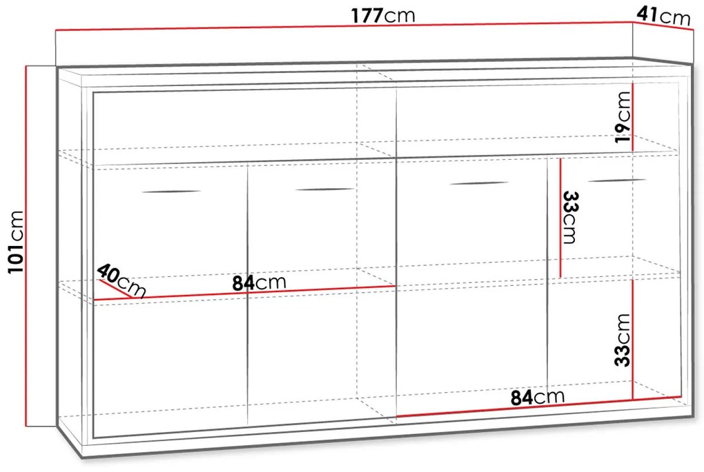 Μπουφές Mediolan AT08-Fusiko