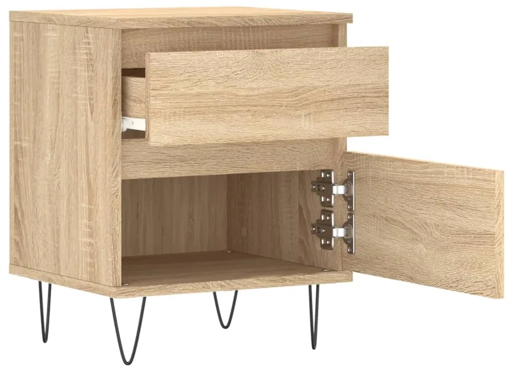 vidaXL Κομοδίνο Sonoma Δρυς 40 x 35 x 50 εκ. από Επεξεργ. Ξύλο