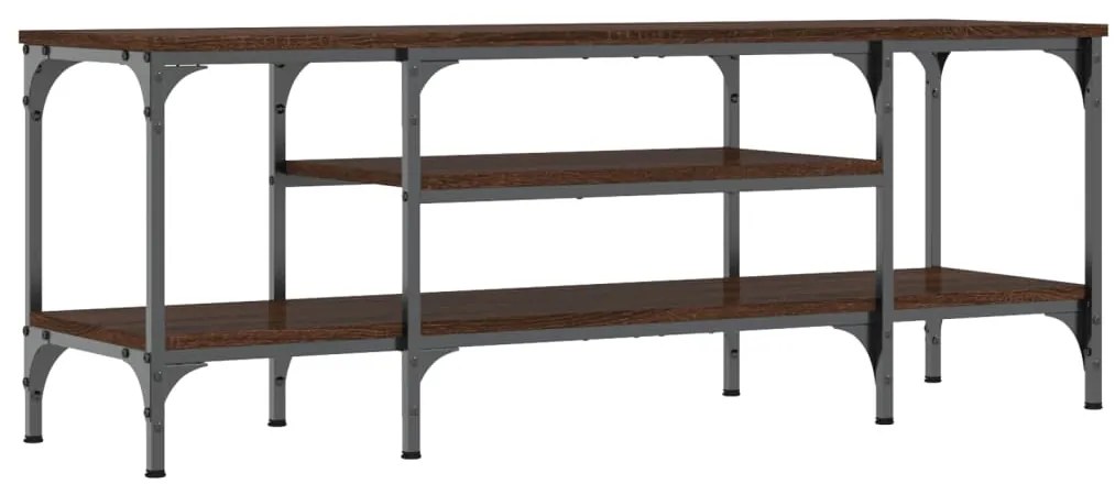 vidaXL Έπιπλο Τηλεόρασης Καφέ Δρυς 121x35x45 εκ. Επεξ. Ξύλο/Σίδερο