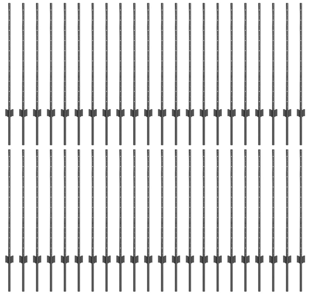 vidaXL Πόλοι Φράχτη 88 pcs U-Channel Γκρι 140 εκ Ατσάλι