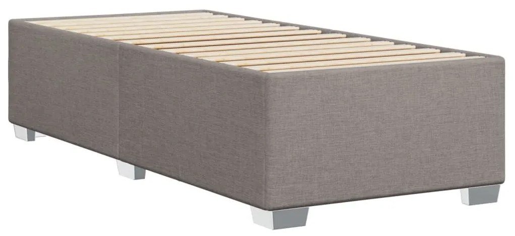 Κρεβάτι Boxspring με Στρώμα Taupe 100 x 200 εκ. Υφασμάτινο - Μπεζ-Γκρι