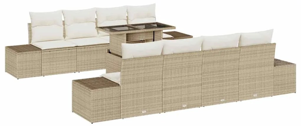 vidaXL Σετ Καναπέ Κήπου 7 pcs μπεζ και κρεμ 100 x 55 x 73 εκ