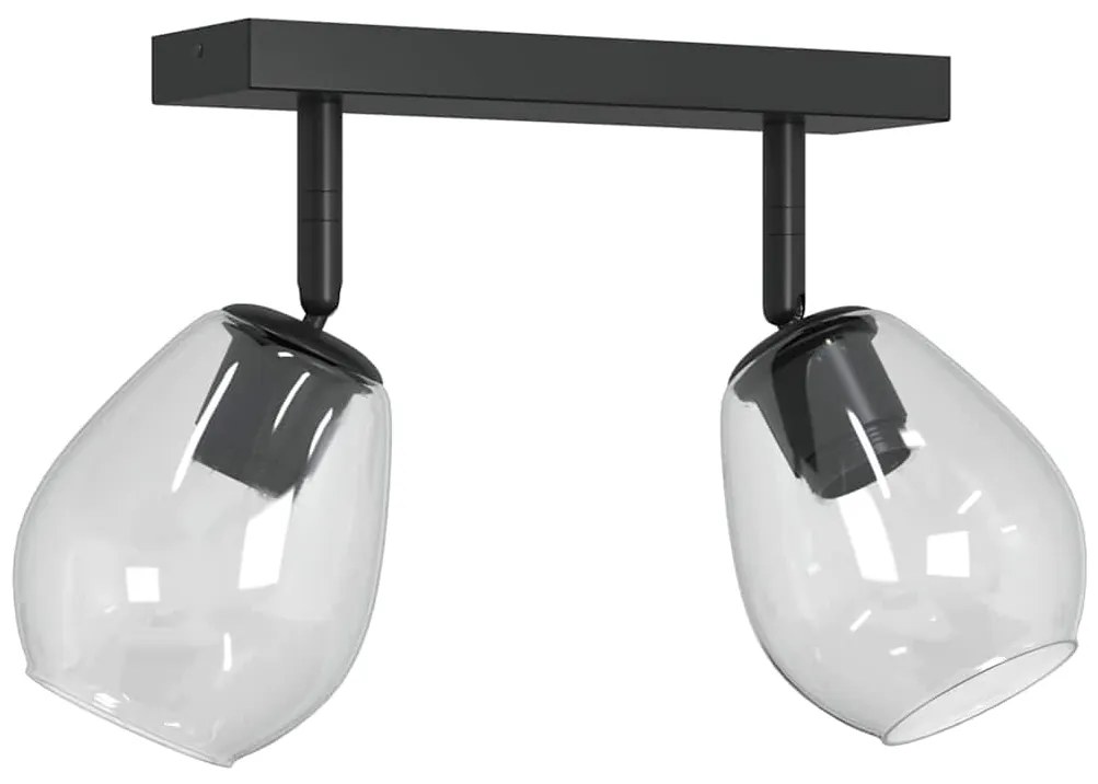 vidaXL Σποτ οροφής Μαύρο 33 x 13 x 26 εκ. Γυαλί και μέταλλο