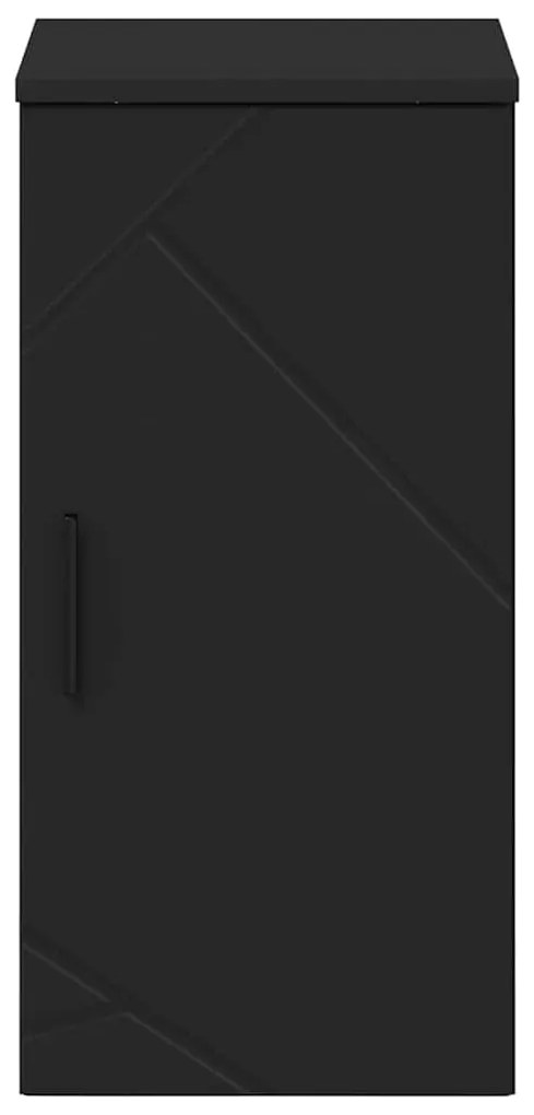 vidaXL Ντουλάπι Μπάνιου Επιτοίχιο με πόρτα Μαύρο 30 x 31,5 x 61 εκ