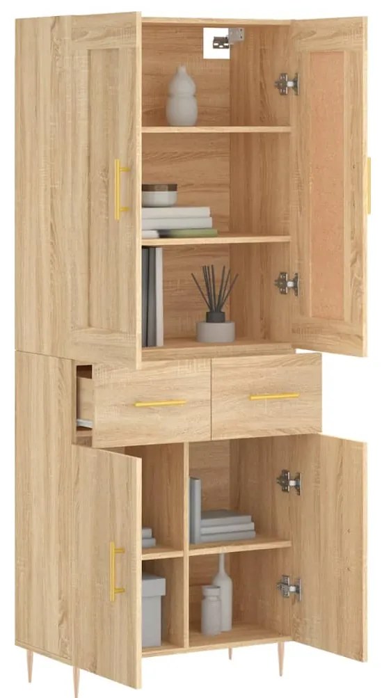 vidaXL Ντουλάπι Sonoma δρυς 69,5 x 34 x 180 εκ. από Επεξεργασμένο Ξύλο