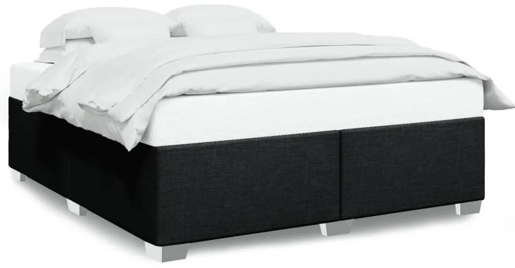 vidaXL Σκελετός Κρεβατιού Χωρίς Στρώμα Μαύρο 200x200 εκ. Υφασμάτινο