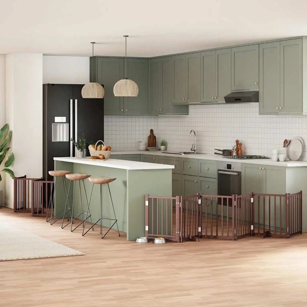 Διαχωριστικό Σκύλων/Πόρτα Πτυσσόμενο 15 Πάνελ 750εκ Ξύλο Λεύκας