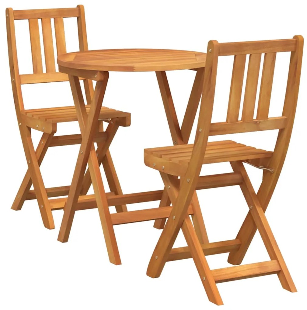 vidaXL Σετ μπιστρό 3 pcs Καφέ Μασίφ ξύλο ακακίας