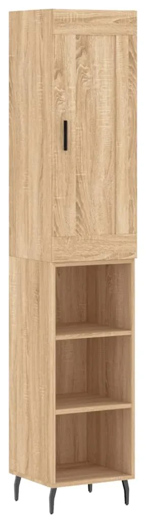 vidaXL Μπουφές Sonoma δρυς 34,5 x 34 x 180 εκ. από Επεξεργασμένο Ξύλο