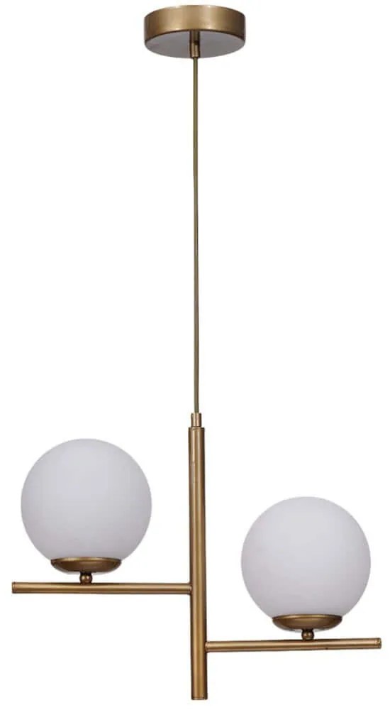 Φωτιστικό Οροφής 534LUN5948 42x15x80cm 2xE27 40W Gold-White Opviq