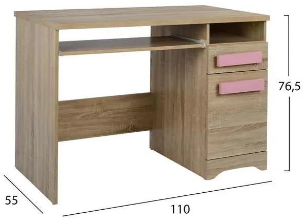 ΓΡΑΦΕΙΟ PLAYROOM SONAMA+ ΡΟΖ ΧΕΡΟΥΛΙ HM11154.02 110X55X76.5