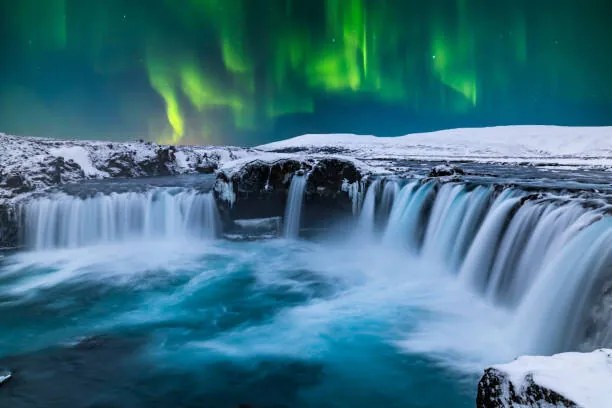 Φωτογραφία Godafoss waterfall at night under the, Anton Petrus