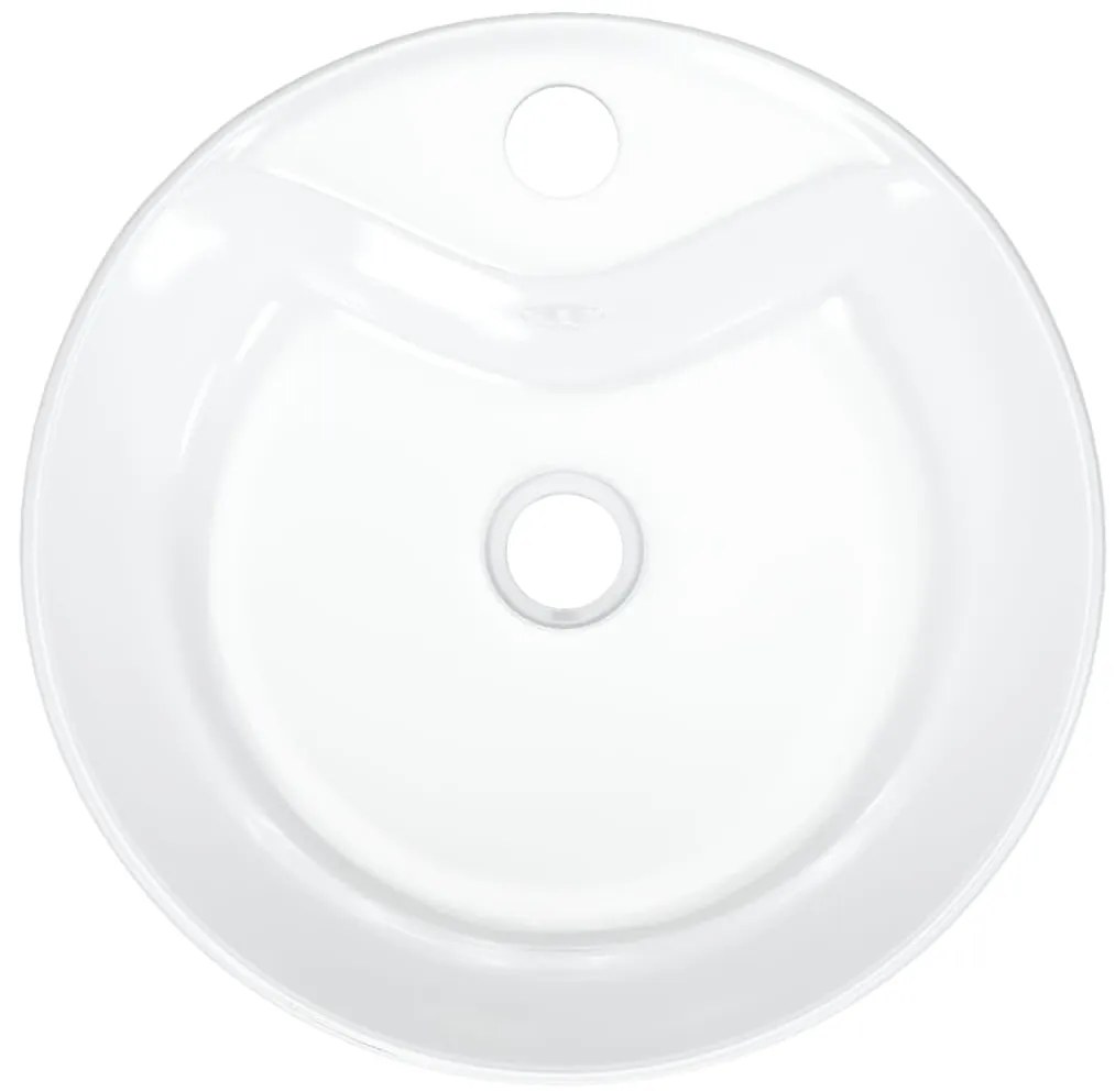 vidaXL Νιπτήρας Στρογγυλός Λευκός 40 x 14,5 εκ. Κεραμικός