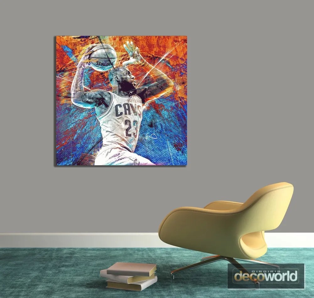 Πίνακας σε καμβά NBA Lebron James KNV673 40cm x 40cm