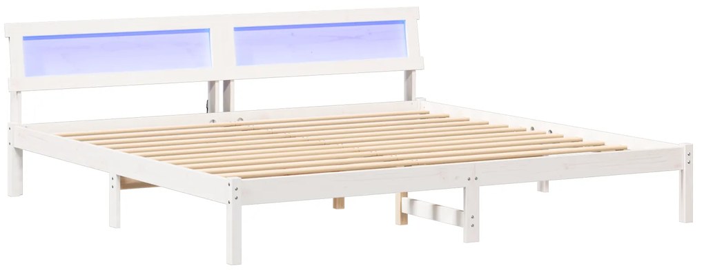 vidaXL Σκελετός Κρεβατιού Λευκό 180 x 200 cm Συμπαγές ξύλο πεύκου