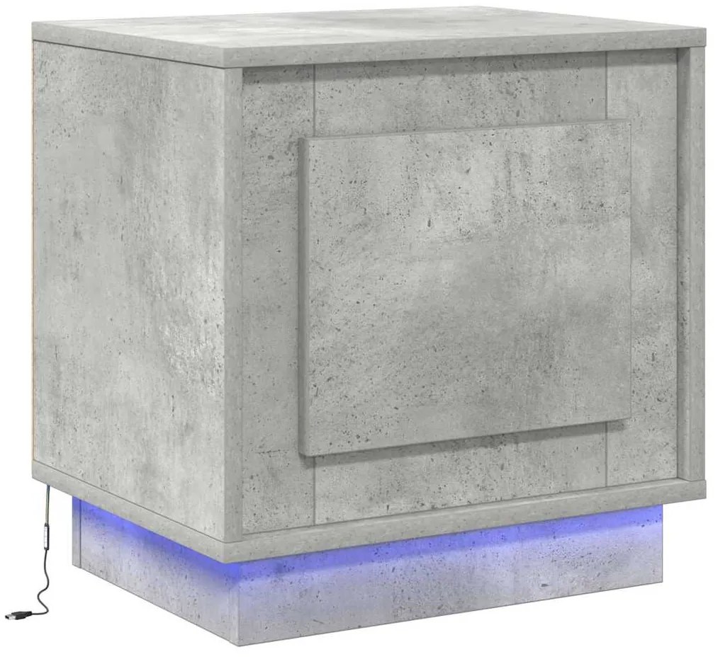 vidaXL Κομοδίνο Γκρι σκυροδέματος 44 x 34.5 x 45 εκ Επεξεργασμένο ξύλο