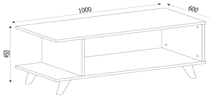 Τραπεζάκι σαλονιού Titus Megapap από μελαμίνη χρώμα sapphire oak 100x60x45εκ. - GP042-0191,2 - GP042-0191,2