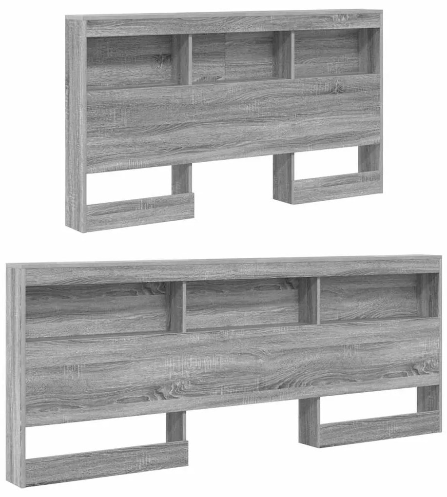 vidaXL Κεφαλάρι Αποθήκης με ράφι Γκρι sonoma 140 cm Επεξεργασμένο ξύλο