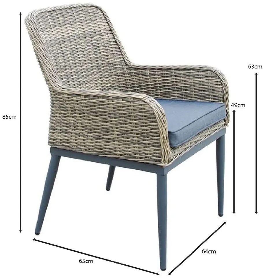 HAVANA ΠΟΛΥΘΡΟΝΑ ΤΡΑΠΕΖΑΡΙΑΣ ΚΗΠΟΥ-ΒΕΡΑΝΤΑΣ, ALU - WICKER GREY BROWN, ΜΑΞΙΛΑΡΙ ΑΝΘΡΑΚΙ