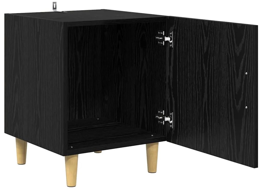 vidaXL Κομοδίνο 2 pcs Μαύρη Οξυά 40 x 40 x 50 cm Επεξεργασμένο ξύλο
