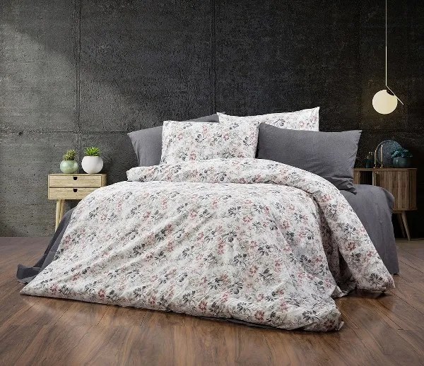 Σετ Σεντόνια Polycotton Υπέρδιπλα 220x240εκ. Daisies Grey SB HOME