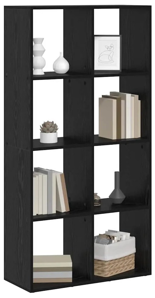 vidaXL Βιβλιοθήκη Μαύρη Οξυά 69,5 x 29 x 137,5 εκ Επεξεργασμένο ξύλο