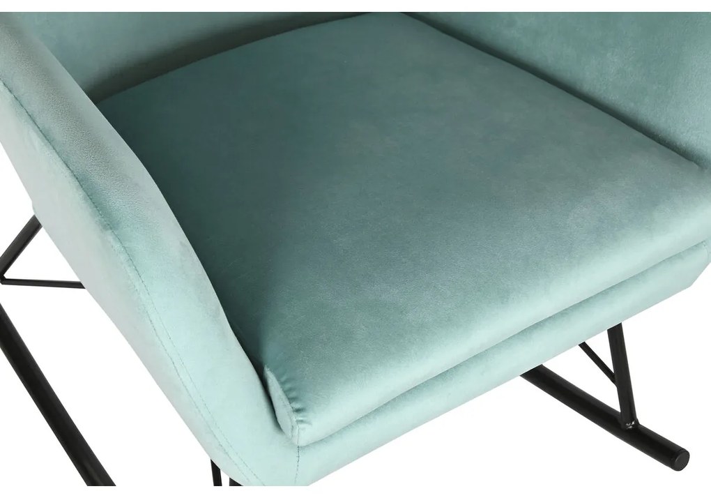 Κουνιστή Καρέκλα Home ESPRIT Μαύρο Sky μπλε πολυεστέρας Μέταλλο 68 x 90 x 92 cm