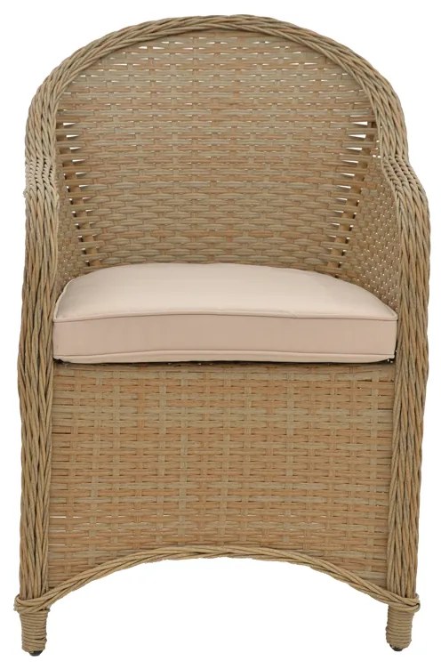 ΠΟΛΥΘΡΟΝΑ ΚΗΠΟΥ HADRIAN PAKOWORLD RATTAN ΚΑΦΕ- TEXTILENE ΜΠΕΖ 57X70X85ΕΚ