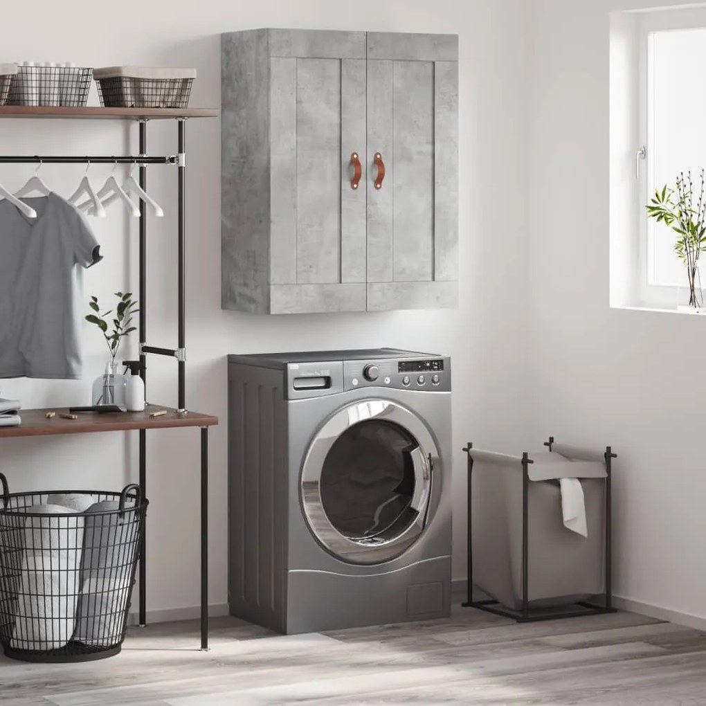 Ντουλάπι Επιτοίχιο Γκρι Σκυροδεμ. 69,5x34x90 εκ. Επεξεργ. Ξύλο