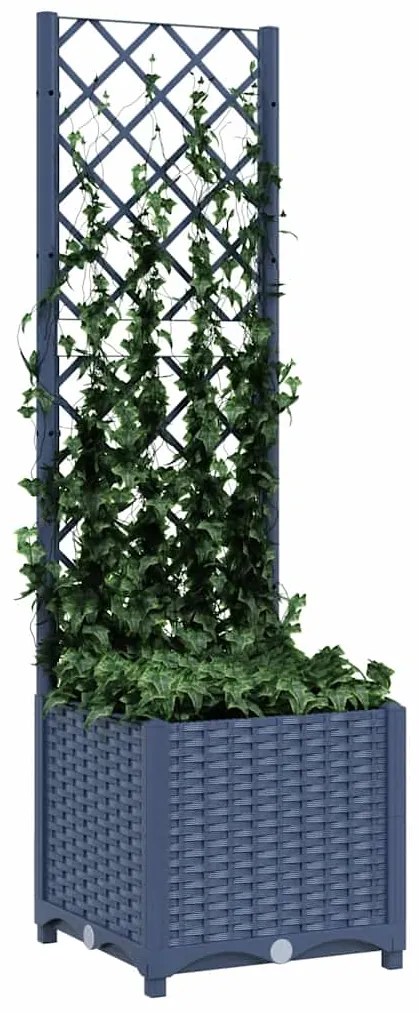 vidaXL Γλάστρα Κήπου με Πλέγμα Μπλε Γκρι 40x40x136 εκ. από Πολυπροπυλένιο
